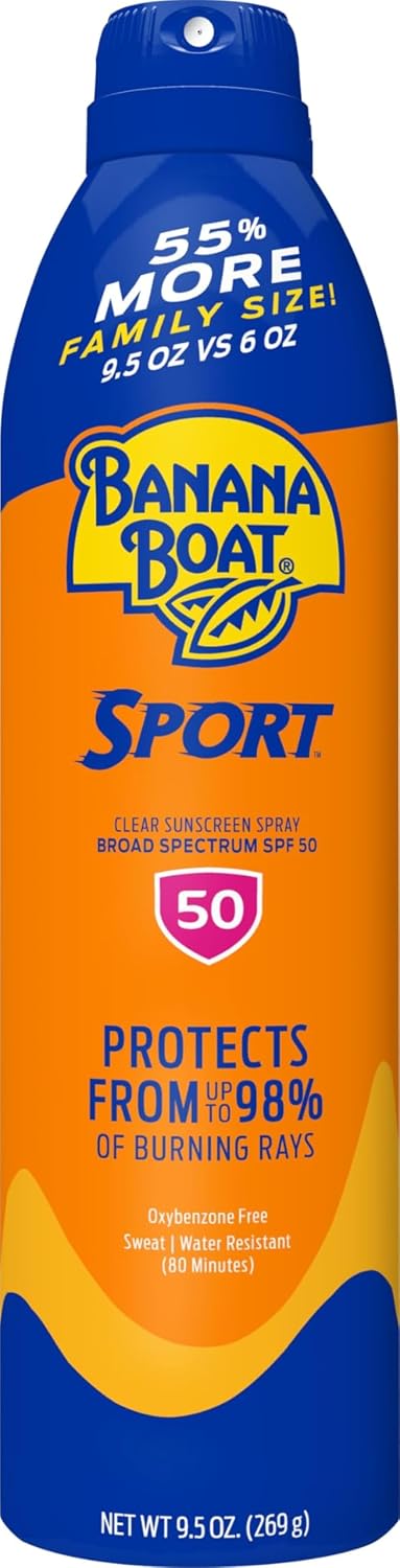 Banana Boat Sport SPF 50 Sunscreen Spray, 6 oz (2 Pack)