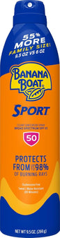 Banana Boat Sport SPF 50 Sunscreen Spray, 6 oz (2 Pack)