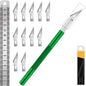 DIYSELF Exacto Knife Set with 10 Extra #11 Blades, 6-Inch Metal Ruler, Pink