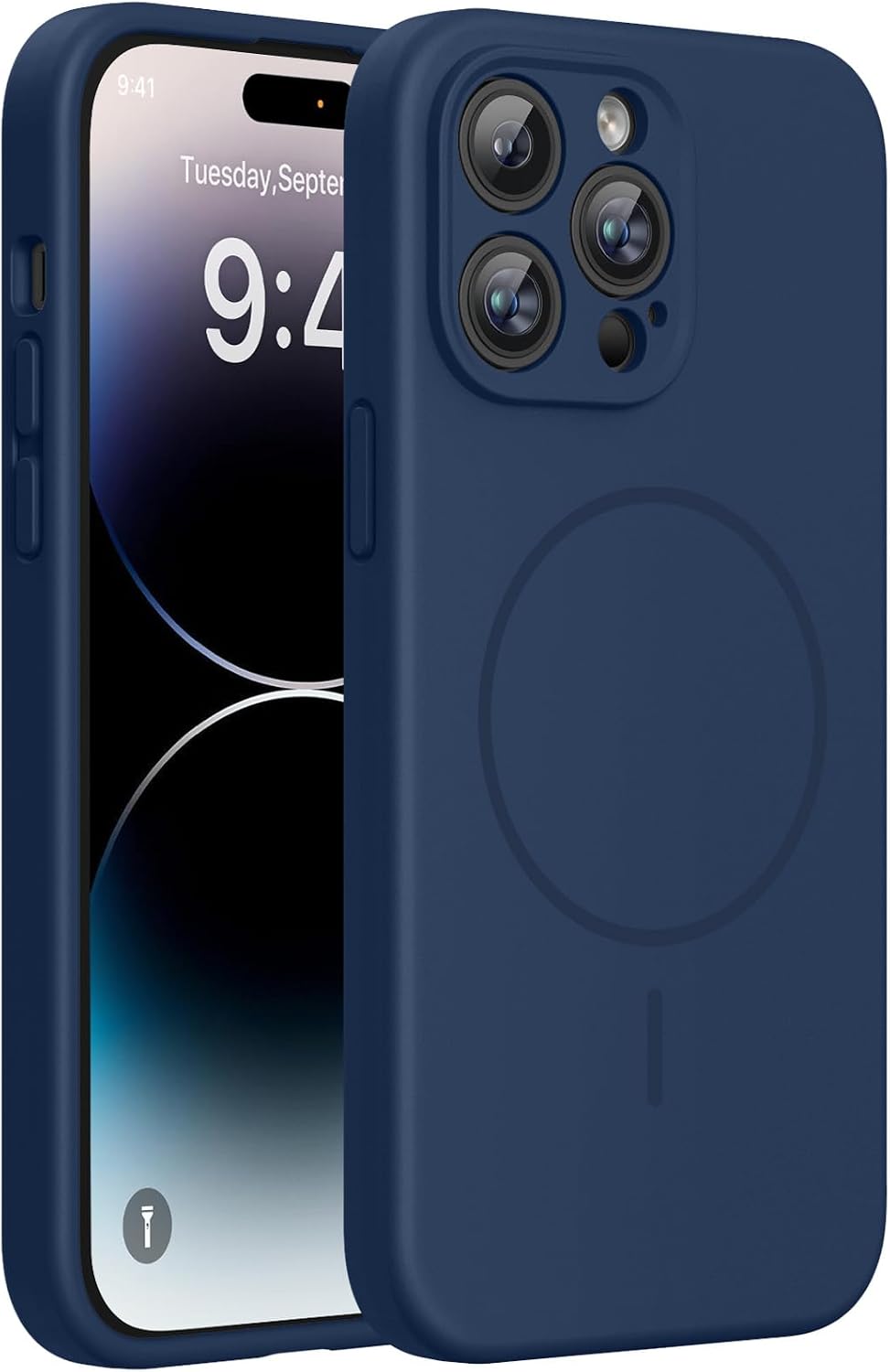 Miracase Magnetic for iPhone 16 Pro Case, Silicone, Black