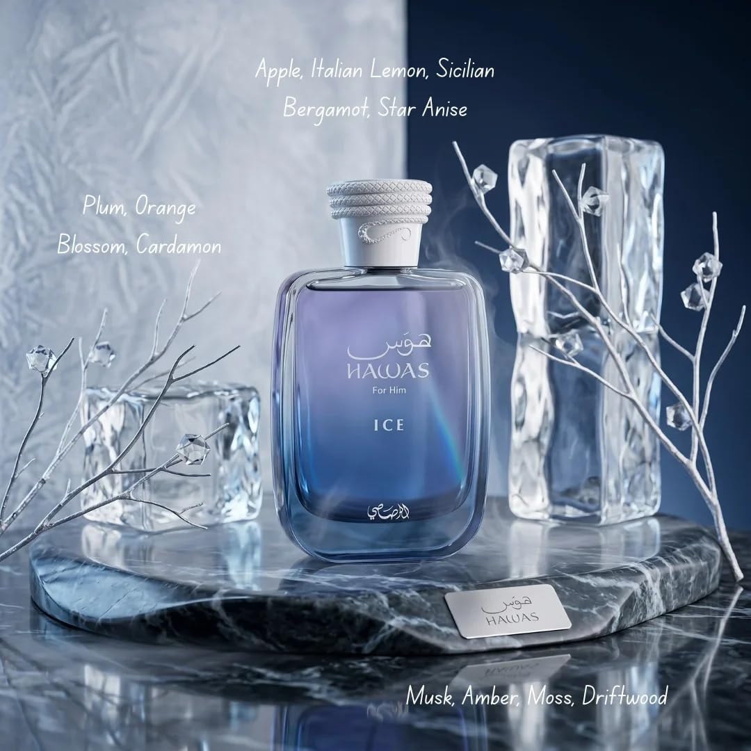 RASASI Hawas Atlantis Eau de Parfum for Men, 100ml (3.4 oz) Fresh & Modern Scent Spray