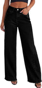 Sidefeel Women's Wide Leg Jeans High Waisted Stretchy Denim Pants