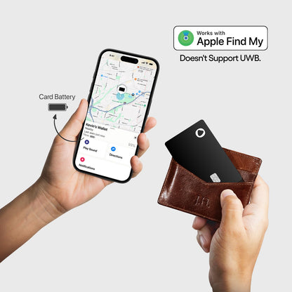 SPOTMINDERS Apple MFi Certified Wallet Tracking Card Black 4-Pack Travel Gifts for Him Works with Apple Find My Rechargeable Tracker IP68 Waterproof 0.07" Slim iPhone Item Finder for Luggage Passport