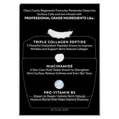Olay Face Moisturizer, Regenerist Micro-Sculpting Facial Cream for Women - Anti-Aging, Anti-Wrinkle, Firming Skin Care - Triple Collagen Cream, Peptide Moisturizer, Hyaluronic Acid, Niacinamide, 1.7oz