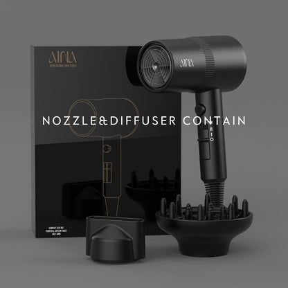 AINA Diffuser Hair Dryer Full-Featured Blow Dryer 110V/1600W(Ash Grey)