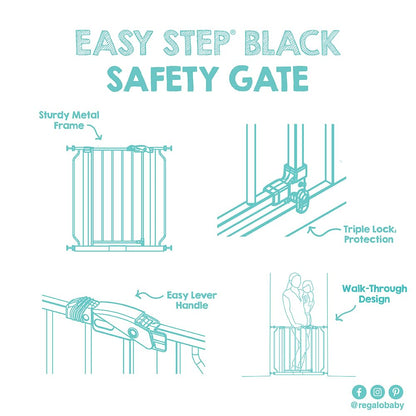 Regalo Safety 29"-38.5" Easy Step Baby Gate, Bottom of Stairs & Doorways
