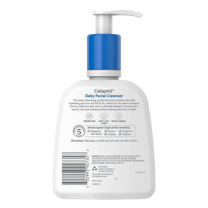 Cetaphil Daily Facial Cleanser, Oily & Combination Skin, 8oz, 3ct