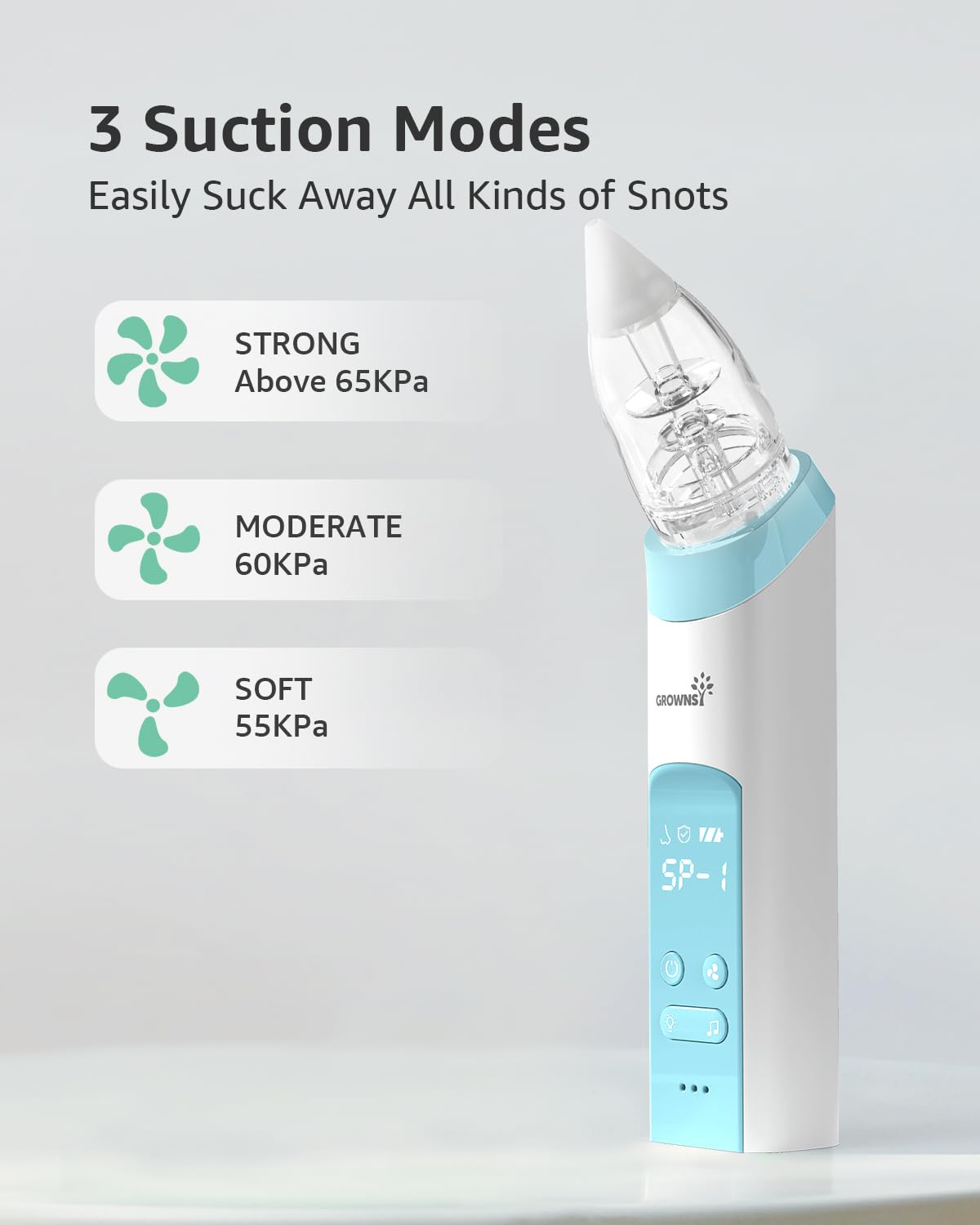GROWNSY Nasal Aspirator for Baby, Electric Nose Sucker, Powerful Suction