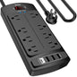 Yintar 6Ft Surge Protector Power Strip with 8 Outlets and 4 USB Ports