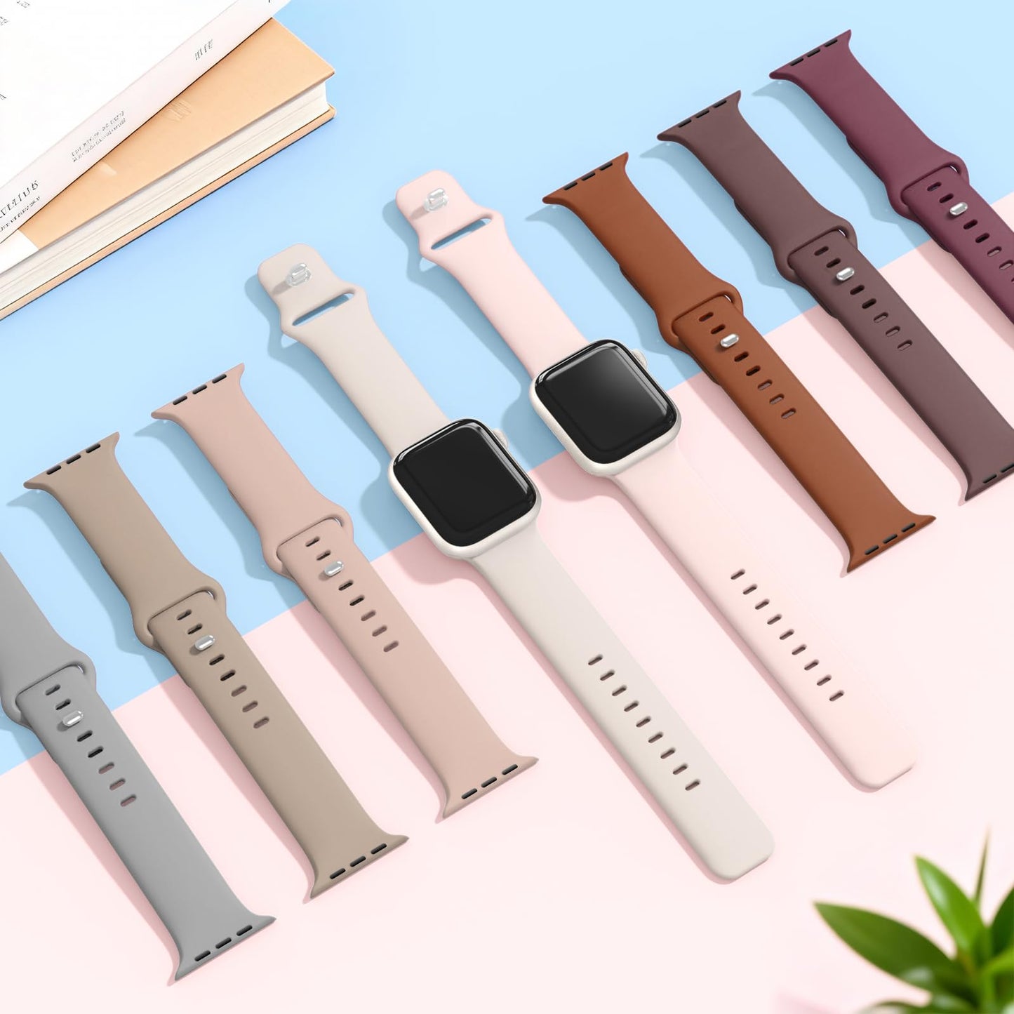 10 Pack Silicone Sport Bands Compatible with Apple Watch Band Women Men