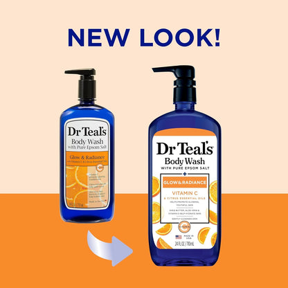 Dr Teal's Body Wash with Pure Epsom Salt, Relax & Relief with Eucalyptus & Spearmint, 24 fl oz (Pack of 2)