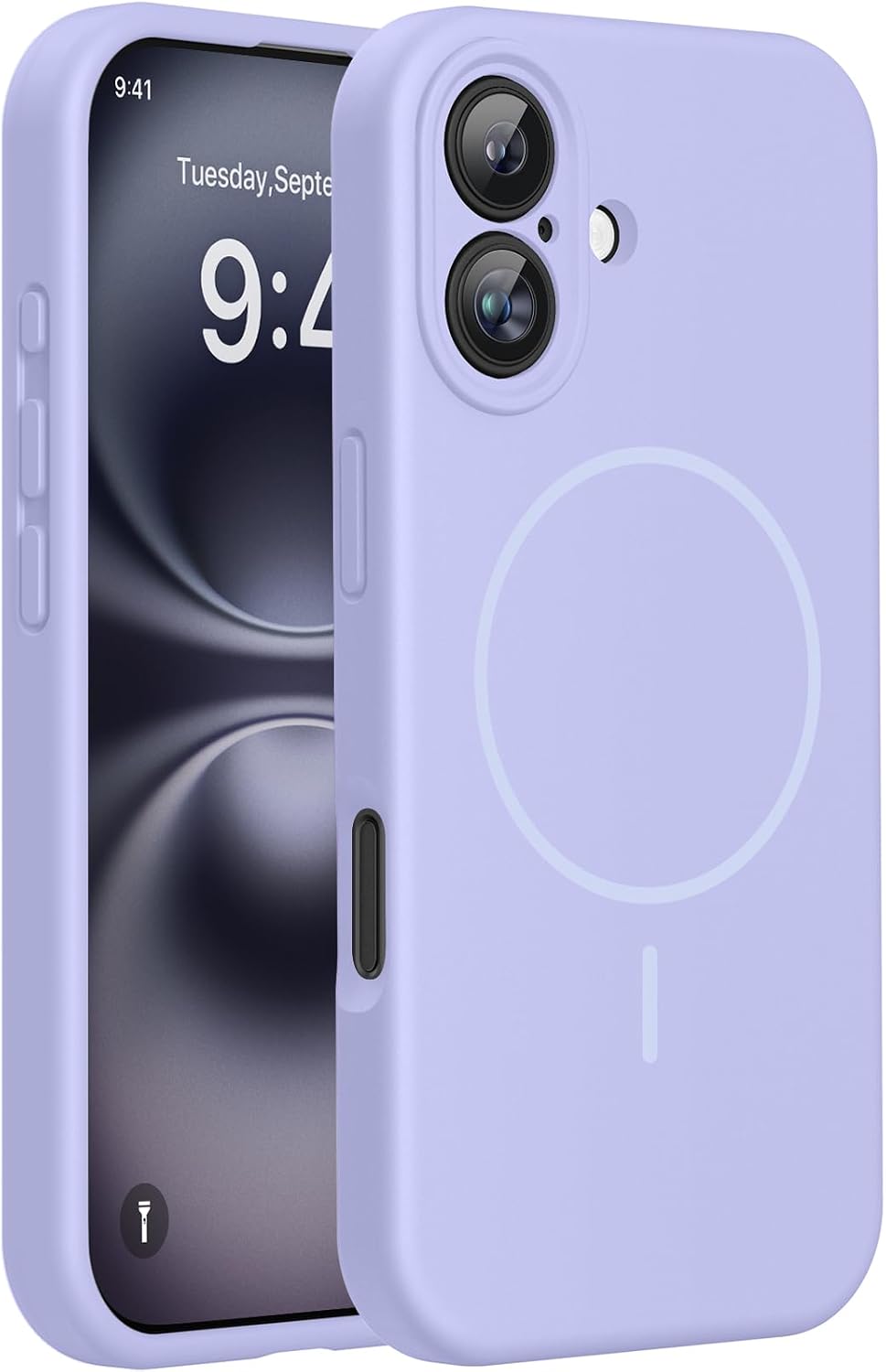 Miracase Magnetic for iPhone 16 Pro Case, Silicone, Black