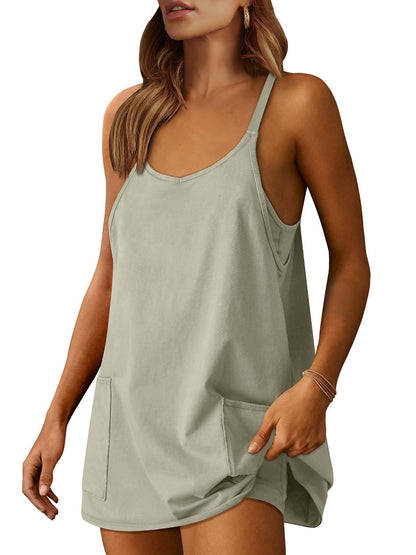ANRABESS Women Athletic Dress Summer Tennis Workout Built in Shorts