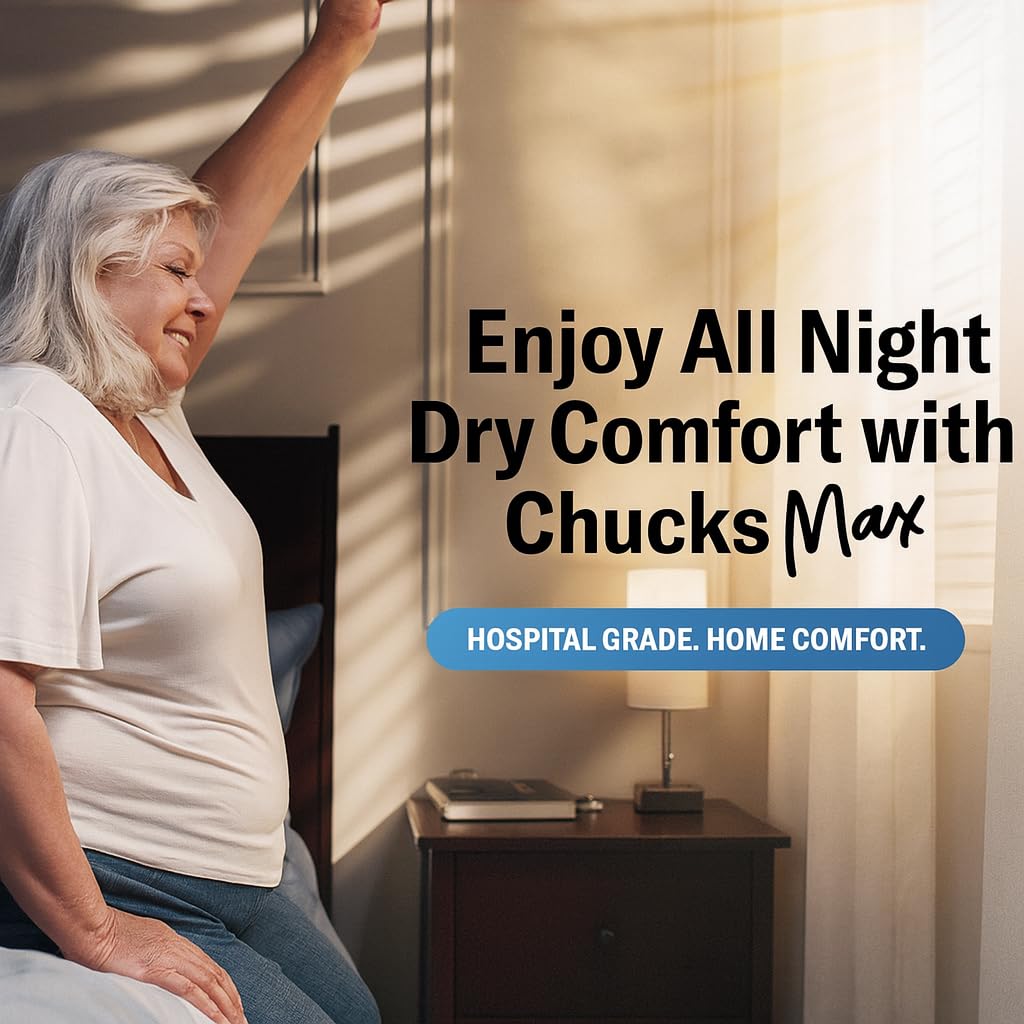 Chucks® MAX Hospital Bed Pads Disposable Adult 36 x 36 Breathable Incontinence Pads - XXX-Large Pee Pads for Adults - Heavy Duty 10X Absorbency Underpads - 400 Lbs. Patient Repositioning [20 Count]