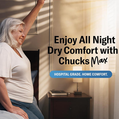 Chucks® MAX Hospital Bed Pads Disposable Adult 36 x 36 Breathable Incontinence Pads - XXX-Large Pee Pads for Adults - Heavy Duty 10X Absorbency Underpads - 400 Lbs. Patient Repositioning [20 Count]