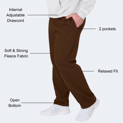 Hanes Men's EcoSmart Sweatpants, Athletic Lounge Pants with Pockets, Open Hem Bottom, Fleece Pants
