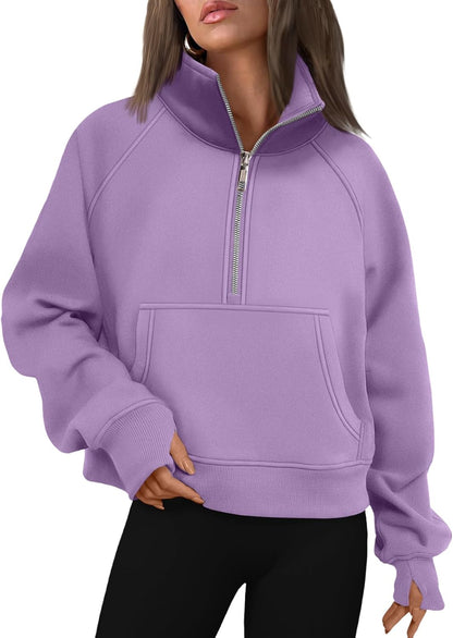 AUTOMET Womens Sweatshirts Half Zip Fleece Pullover Fall Outfits