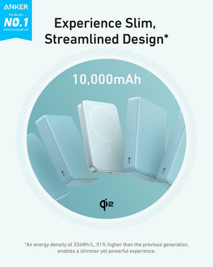 Anker MagGo Power Bank, 10,000mAh Qi2-Certified 15W Portable Charger
