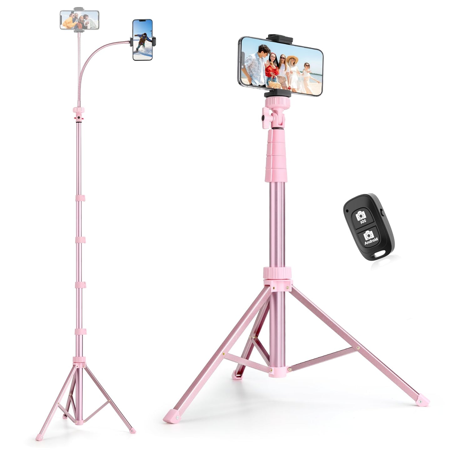 SENSYNE 72" Phone Tripod, Extendable Cell Phone Tripod Stand, Selfie Stick with Wireless Remote and Phone Holder, Compatible with iPhone Android Phone, Camera