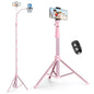 SENSYNE 72" Phone Tripod, Extendable Cell Phone Tripod Stand, Selfie Stick with Wireless Remote and Phone Holder, Compatible with iPhone Android Phone, Camera