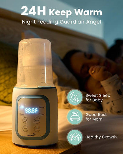 Grownsy 8-in-1 OG Fast Bottle Warmer with Timer, Gray