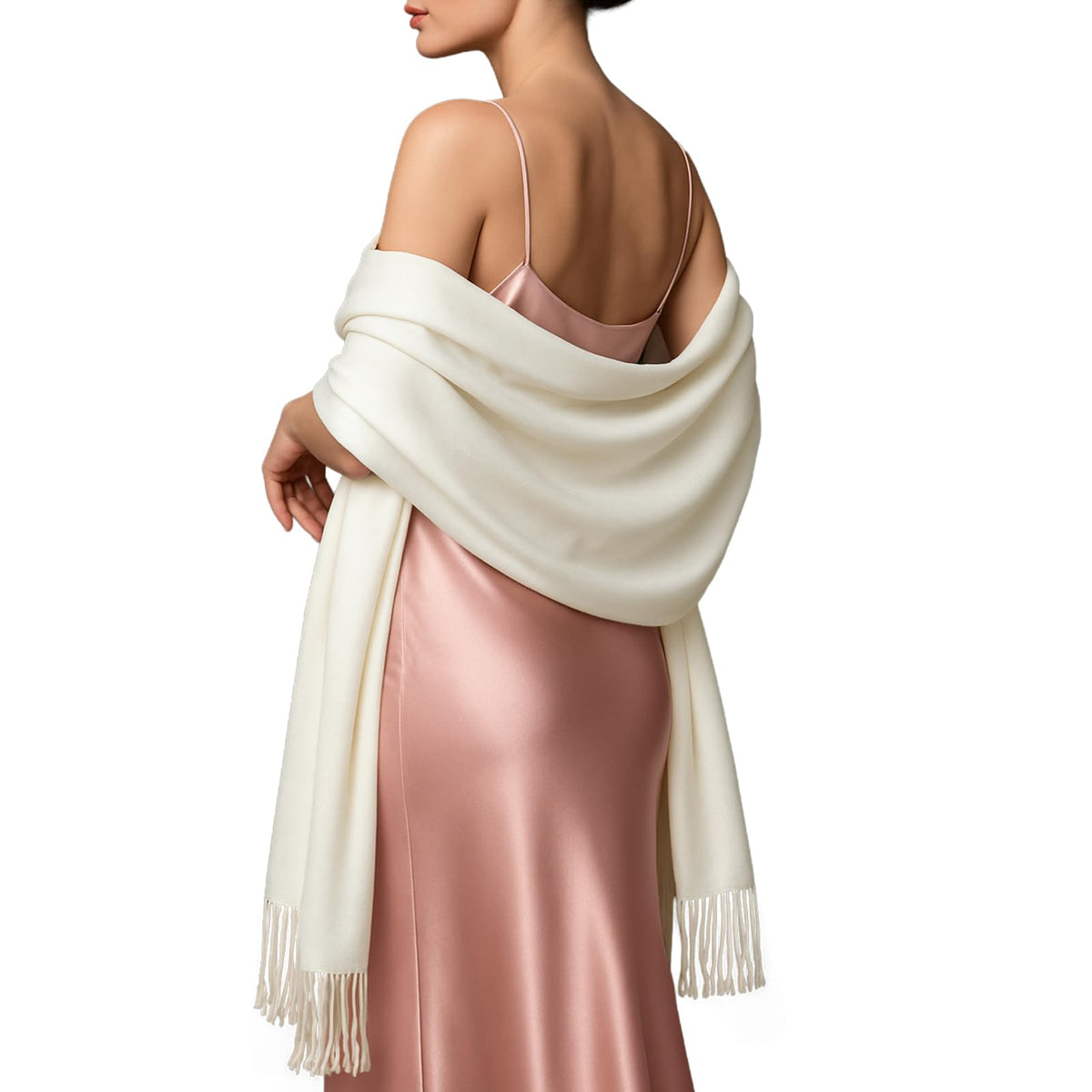 RIIQIICHY Women's Fringe Shawl Wrap Pashmina Scarf for Wedding Evening