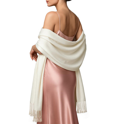 RIIQIICHY Women's Fringe Shawl Wrap Pashmina Scarf for Wedding Evening
