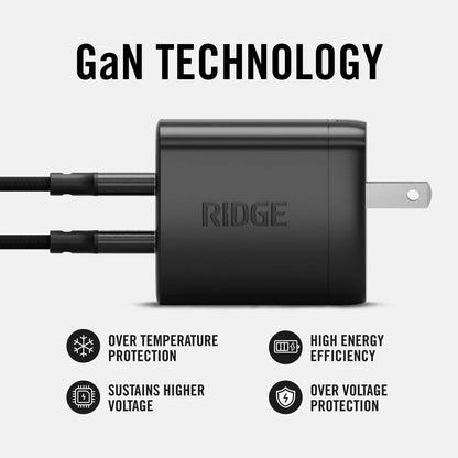 Ridge 20W Magnetic Power Bank Battery Pack 10,000mAh - Fast Charging, Compatible with MagSafe - Portable Charger Flight-Safe Travel Powerbank - Built-in Cables & Magnetic Attachment (Matte Black)
