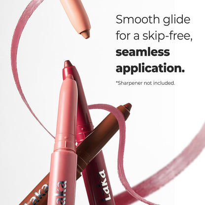 Laka Lip Liner - Smooth & Blendable Soft Matte Lip Contour Pencil for Shaping & Overlining Lips | Waterproof Formula, Oil-Cleanse Off, Long-Lasting Wear | #01 Bare Memory (Warm Beige)