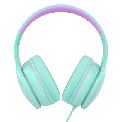 R10 Over-Ear Headphones with Microphone, Lightweight Folding Stereo Bass Headset with 1.5M No-Tangle Cord, Portable Wired Headphones for Smartphone Tablet Computer MP3 / 4 (Grey)