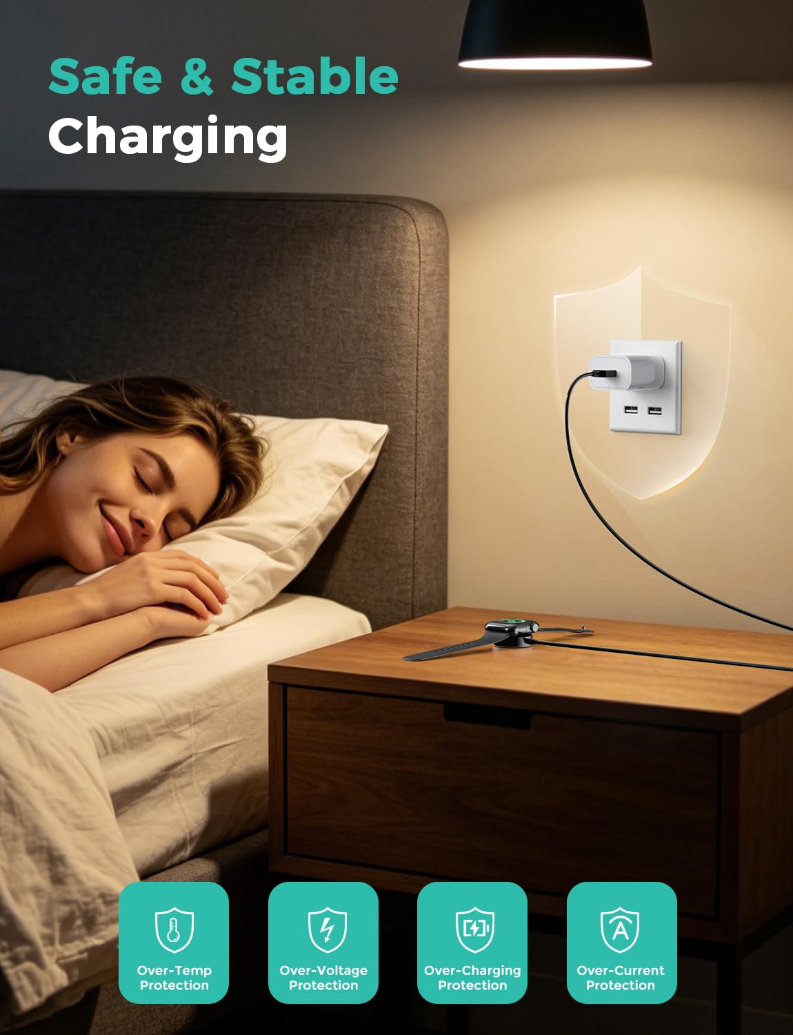 6.6FT Long for Apple Watch Charger USB Magnetic Fast Charging Cable Portable Wireless Charging Accessories Compatible with iWatch Series 11/10/9/8/7/6/5/4/3/2 Ultra 3/2/SE