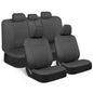 BDK PolyPro Car Seat Covers Full Set in Solid Black, Front and Rear Split Bench Seat Covers for Cars, Easy to Install Car Seats Cover Set and Accessories for Auto Trucks Van SUV - Solid Black