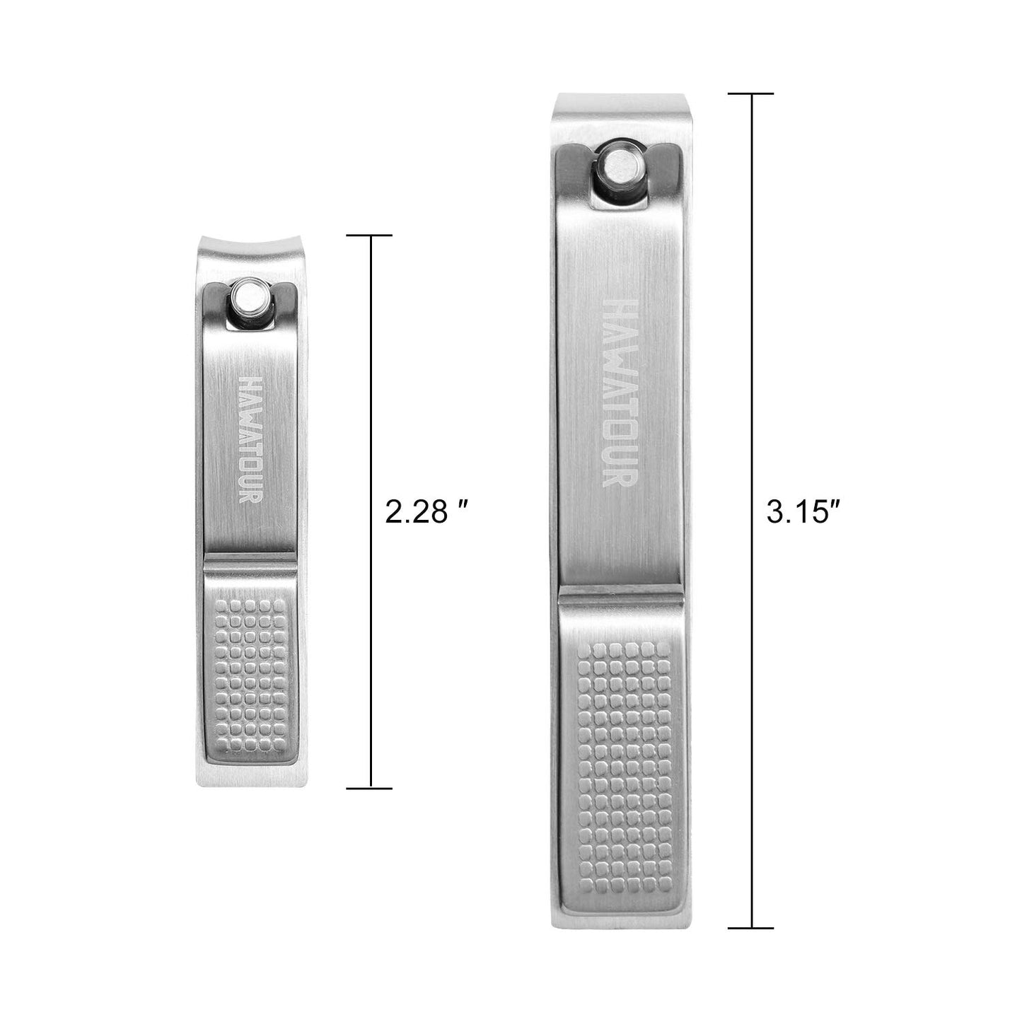 HAWATOUR Nail Clippers Set with Visibly Tin Case, Black