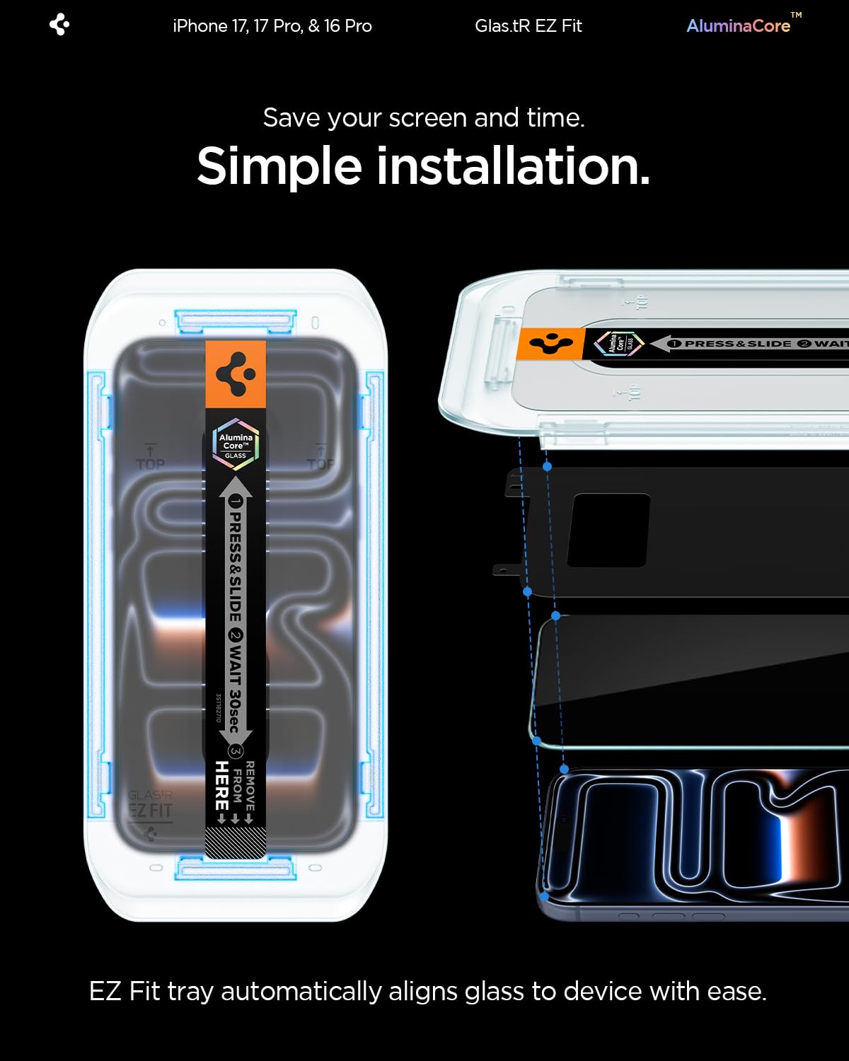 Spigen Screen Protector for iPhone 17 Pro Max, 16 Pro Max