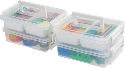 IRIS USA Storage Bins with Lids |Made in USA| 5 Qt - (6-Pack) - Clear