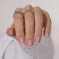 BTArtbox Press On Nails, Cream Puff, Short Almond, Ombre Off White, 32Ct
