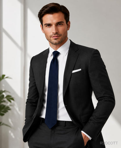 RBOCOTT Solid Color Tie Formal Necktie for Men