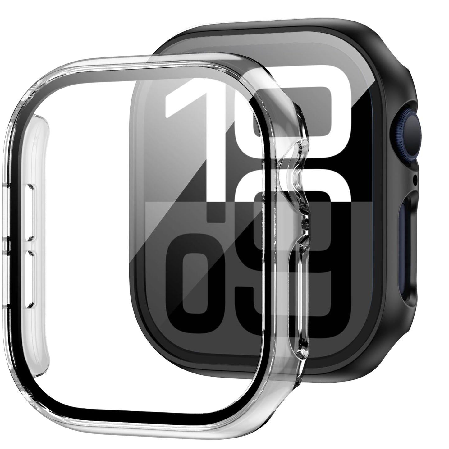 JZK Screen Protector Case for Apple Watch Series 11/10 42mm,Purple+Clear