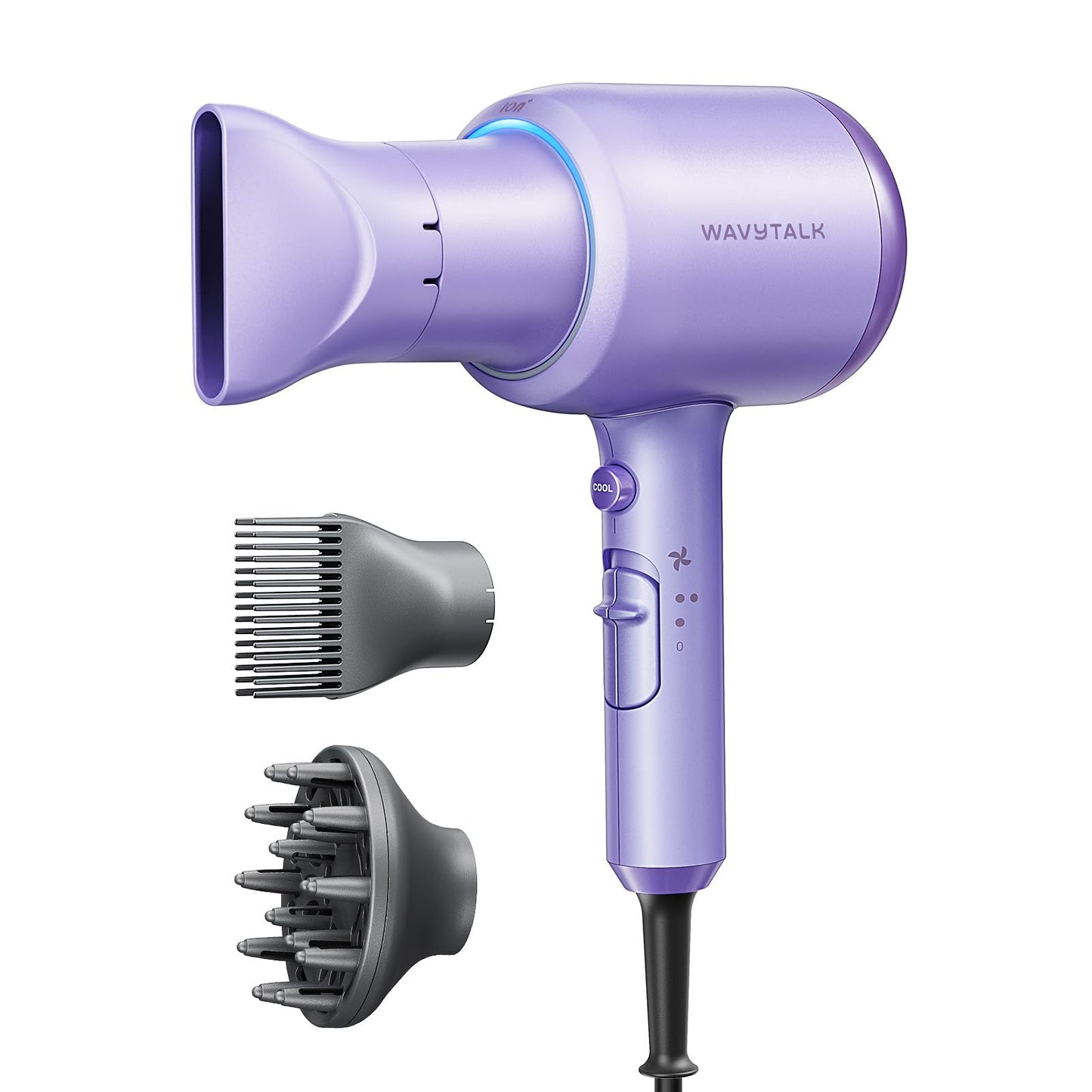 Wavytalk Blown Away Ionic Hair Dryer with Diffuser for Curly Hair