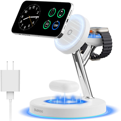 3 in 1 Mag-Safe Wireless Charger Stand for iPhone Apple Watch AirPods