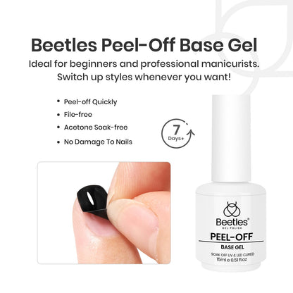 Beetles 2 Pcs 15ml No Wipe Gel Top Coat and Base Coat Set