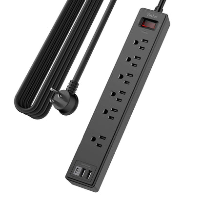 Yintar 6Ft Surge Protector Power Strip with 8 Outlets and 4 USB Ports