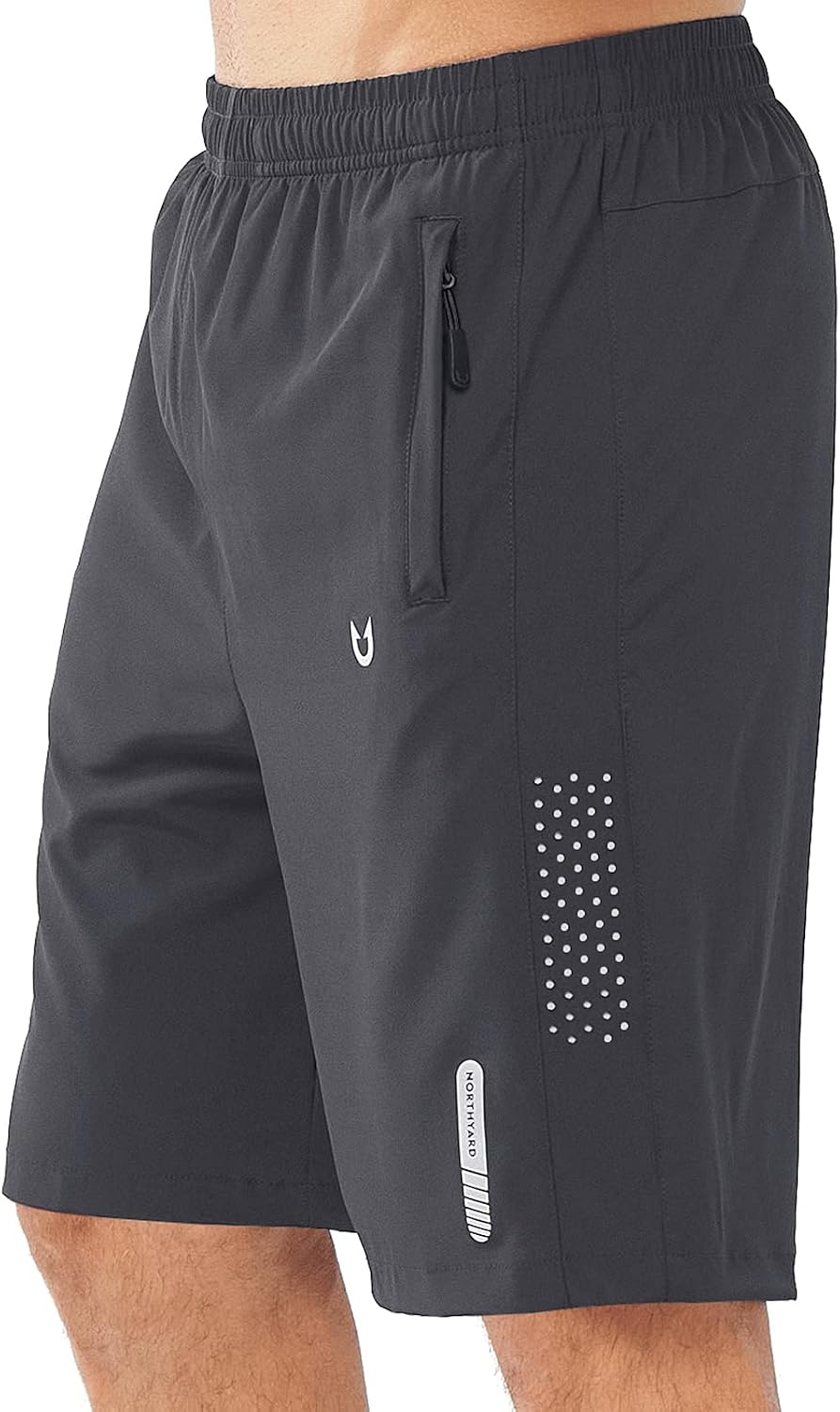 NORTHYARD Men's Athletic Running Shorts Gym Workout 7"/9"/5" Zipper Pockets