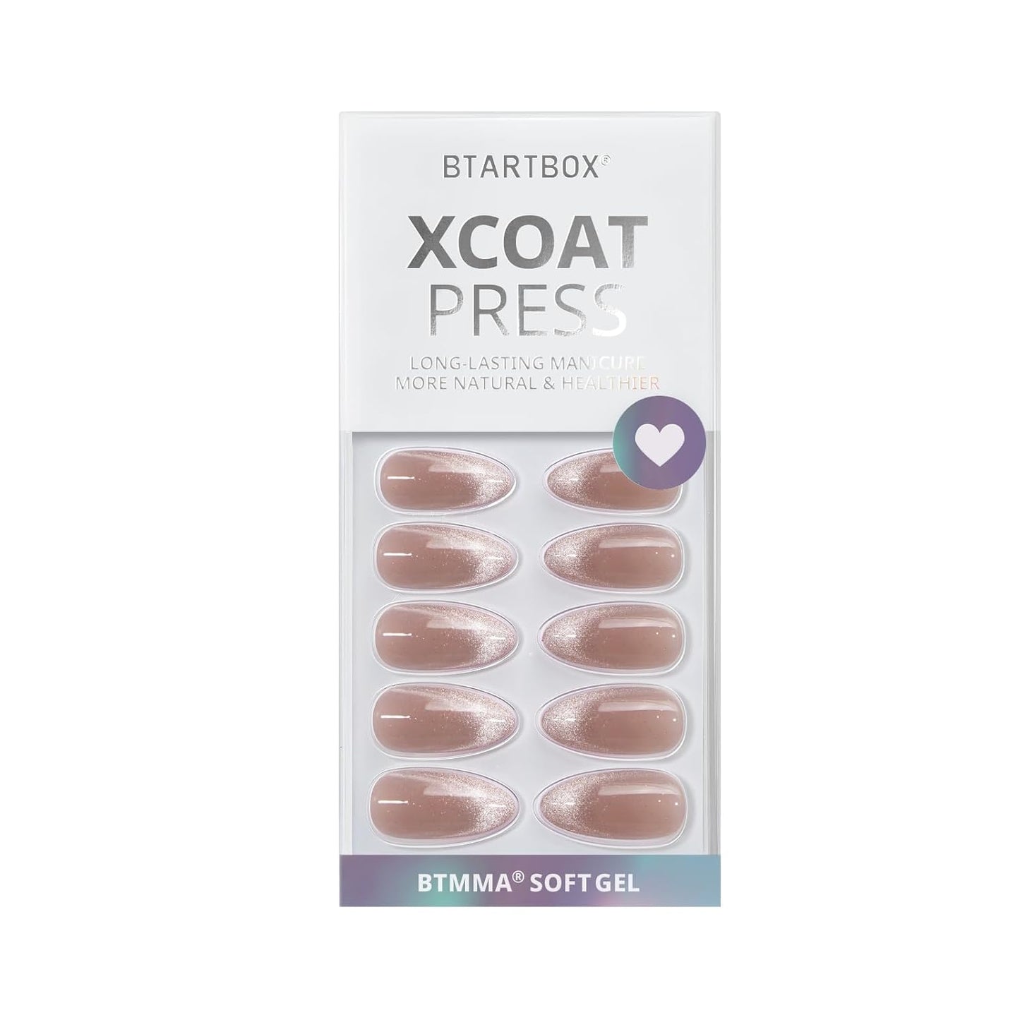 BTArtbox Press On Nails, Vanilla Cream, Short Square, Ombre Peach, 32Ct