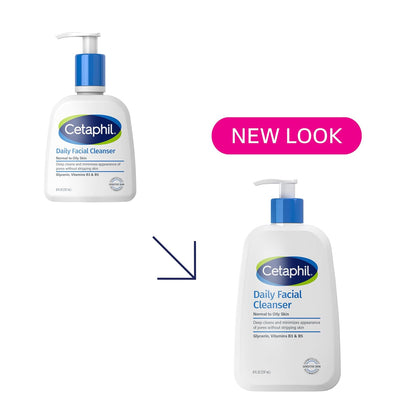 Cetaphil Daily Facial Cleanser, Oily & Combination Skin, 8oz, 3ct