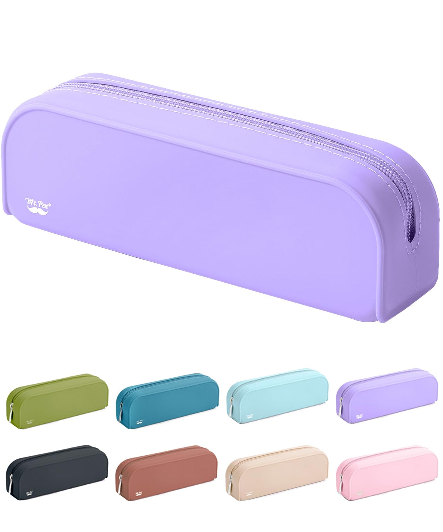 Mr. Pen- Silicone Pencil Case, Aesthetic Pencil Bag for Women, Makeup Pouch