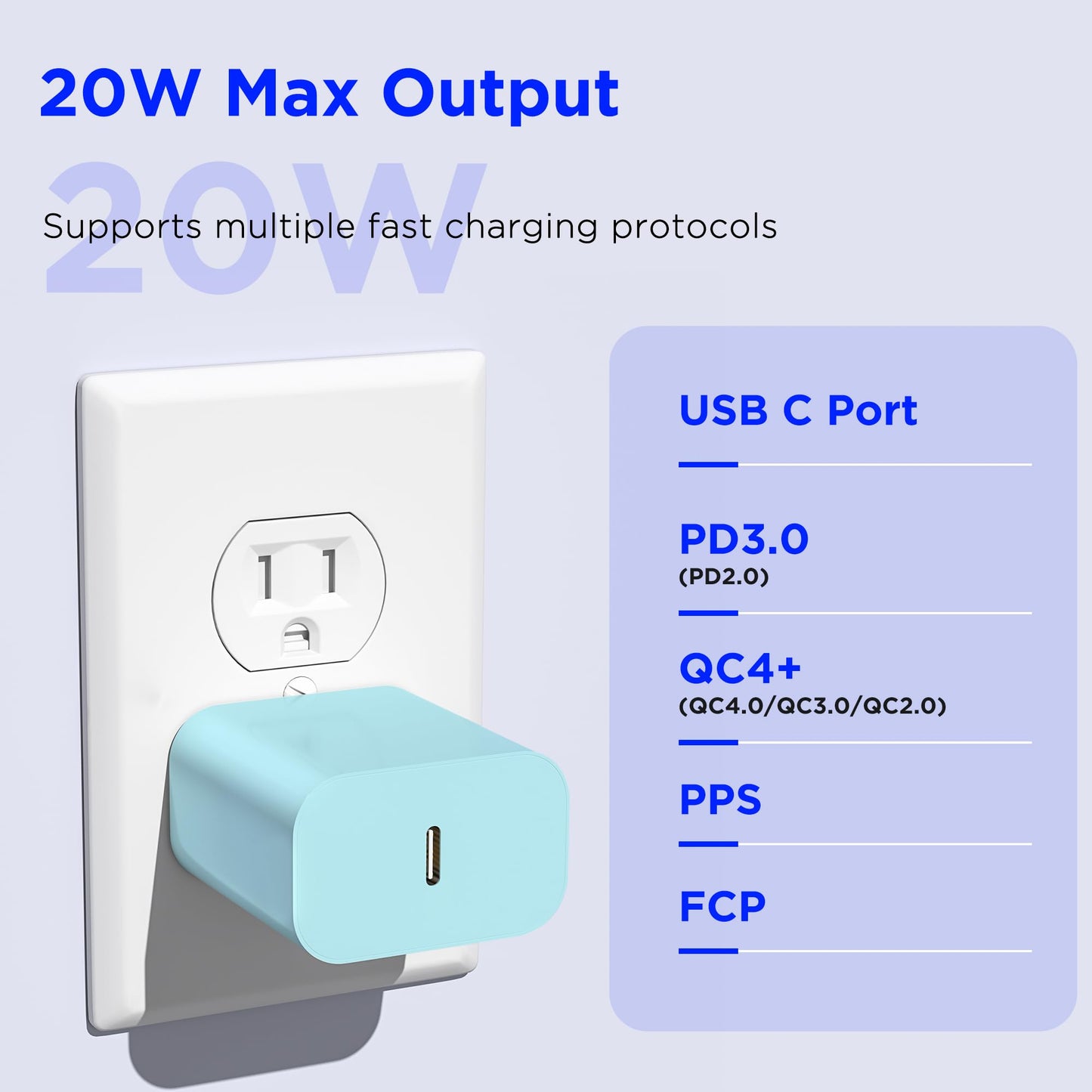 iPhone 17 16 15 Charger Fast Charging,2Pack 20W Apple iPad USB C Wall Charger Block with 6FT USB C to C Cable for iPhone 17/Pro/Pro Max/17 Air/ 16/16 Pro/16 Pro Max/15/Plus/Pro/Pro Max