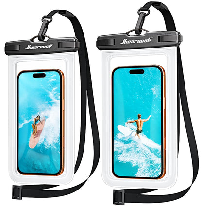Hiearcool Waterproof Phone Pouch, Waterproof Phone Case, Black&Green 2-Pack