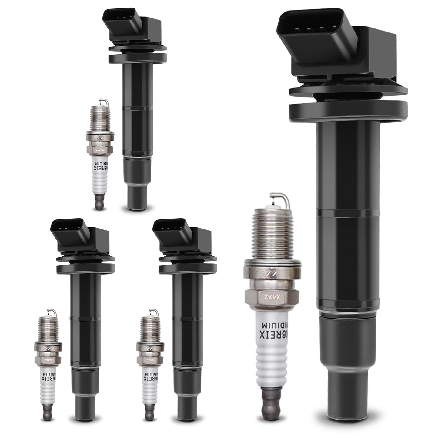UF667 Ignition Coil & ILZFR6D11 Double Iridium Spark Plug for BMW 2.5-6.0L