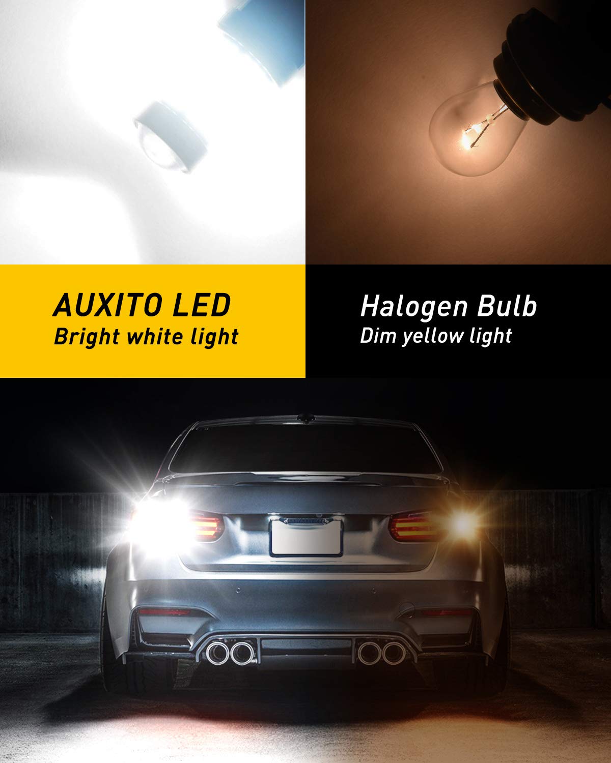 AUXITO 194 LED Bulbs for License Plate Light 168 175 2825 W5W T10 24-SMD 3014 Chipsets 6000K White for Car Dome Door Map Dash Courtesy Cargo License Plate Lights, Pack of 2